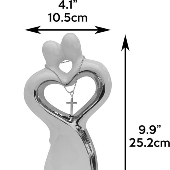 Christian Wedding Statue with Cross in Heart - BRAND NEW - Picture 4 of 5